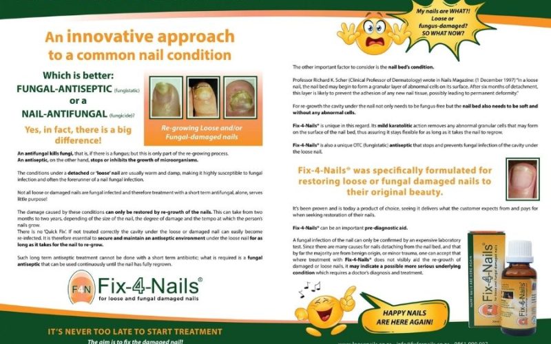 Antifungals or Fungal-Antiseptics | Fix4nails antifungal brochure